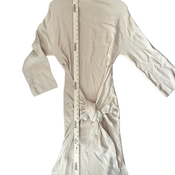 SNDYS Everyday Revolve Tied Up Ribbed Knit Dress Long‎ Sleeve Beige Size Small - Picture 5 of 9